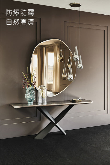 ROOMHOME Zyra Irregular Design Round Bathroom Mirror from ROOMHOME
