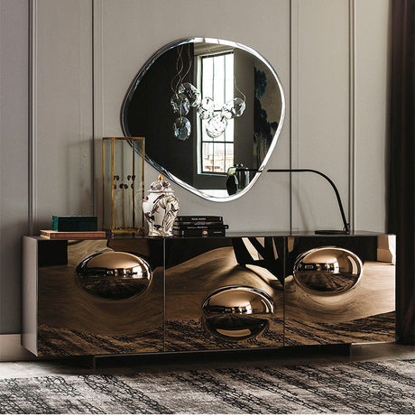 ROOMHOME Zyra Irregular Design Round Bathroom Mirror from ROOMHOME