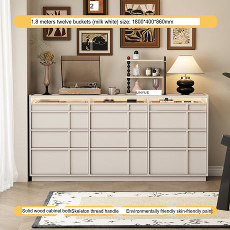 LINYUE Bennett Retro Solid Wood Multi-Drawer Cabinet from LINYUE