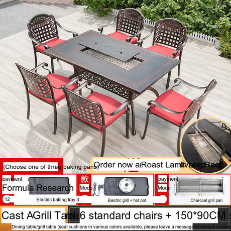 MOJIA Sylvan Spacious BBQ Dining Set with Smokeless Electric Grill from MOJIA