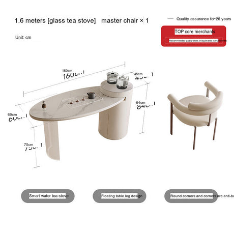 QUANMU Aisling Modern Light Luxury Creamy Style Table and Chair Set from QUANMU