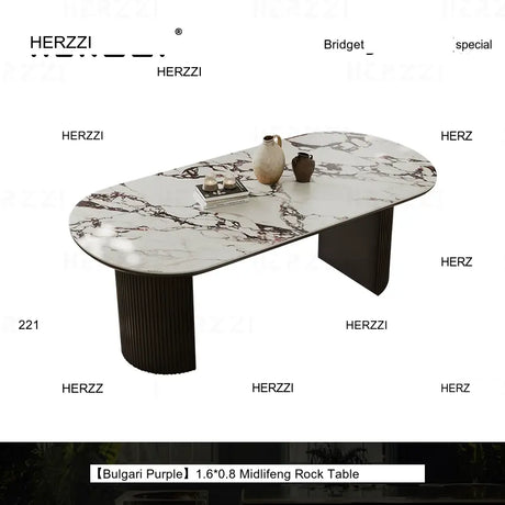 HERZZI Alaric Rustic Elegant Black Oval Dining Set from HERZZI