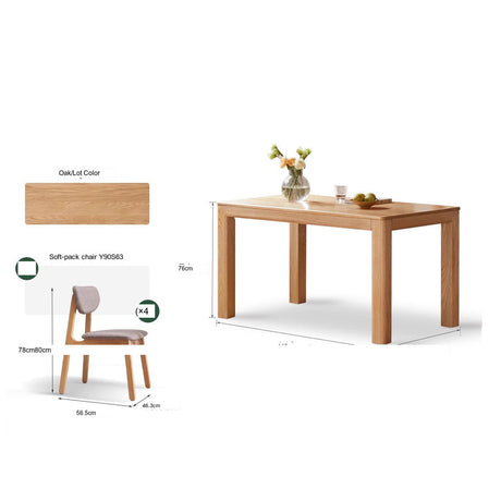 GENJI Tetsuya Elegant Solid Wood Dining Table Set from GENJI