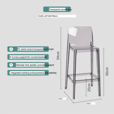 ABOUT WHITE Callidora Elegant Luxury Transparent Bar Chair from ABOUT WHITE