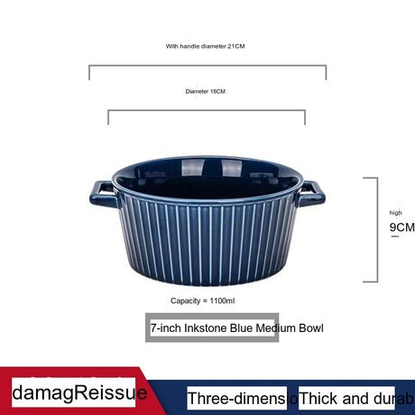 MOSE Striped Double-Ear Soup Bowl from MOSE