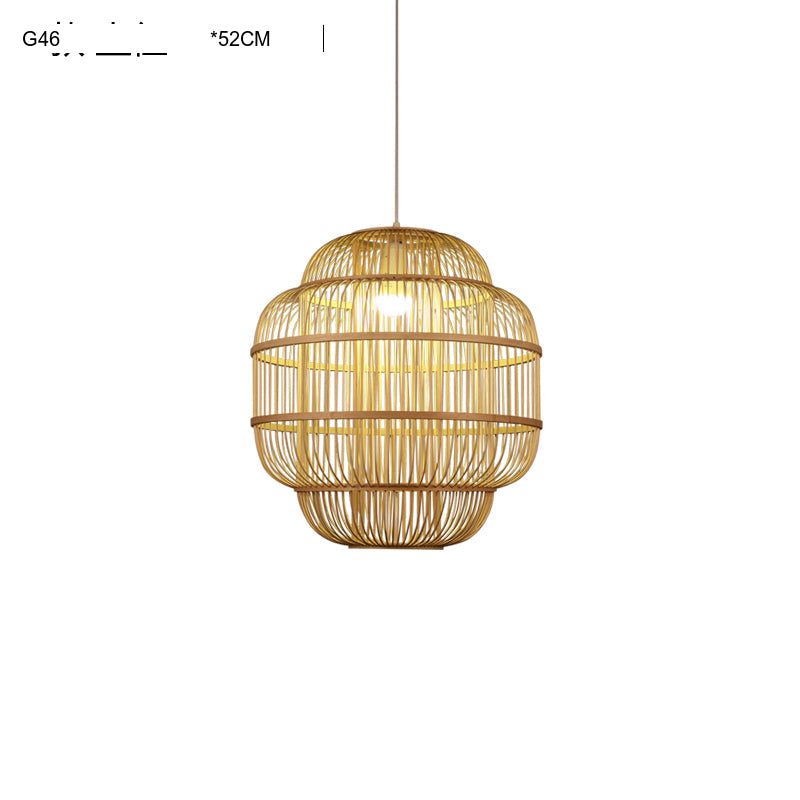 BOJI Haruki Elegant Wooden Bamboo Ceiling Lamp from BOJI