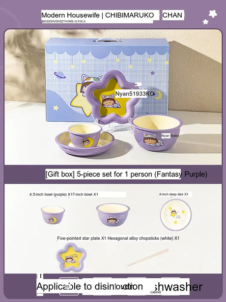 MH Isolde Cherry-Printed Durable Ceramic Dish Set from MH