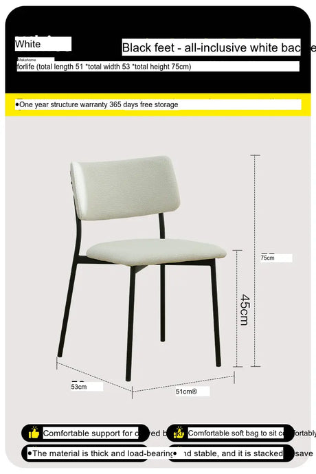 ABOUT WHITE Anouk Luxurious Retro Backrest Dining Chair from ABOUT WHITE
