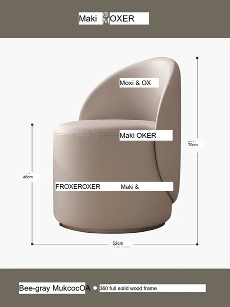 MOXER Araceli Elegant Leather Makeup Stool from MOXER