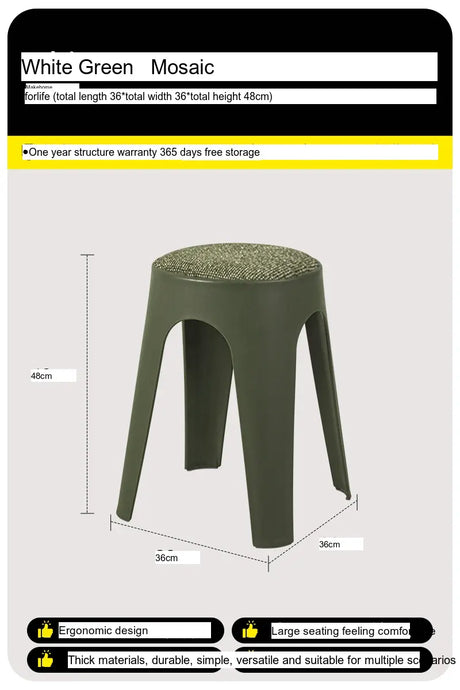 ABOUT WHITE Esmira Nordic Thickened Plastic Small Stool from ABOUT WHITE
