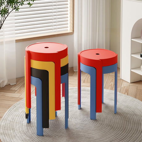 A&D Leonardo Stackable Thick Circular Modern Plastic Stool from A&D