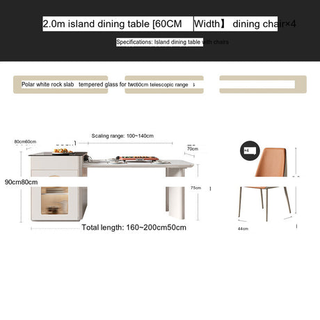 QUANMU Santiago Elegant Creamy Dining Table from QUANMU
