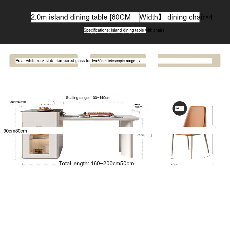 QUANMU Santiago Elegant Creamy Dining Table from QUANMU