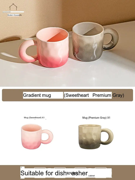 MH Elowen Stylish Gradient Coffee Cup with Glass Accent from MH