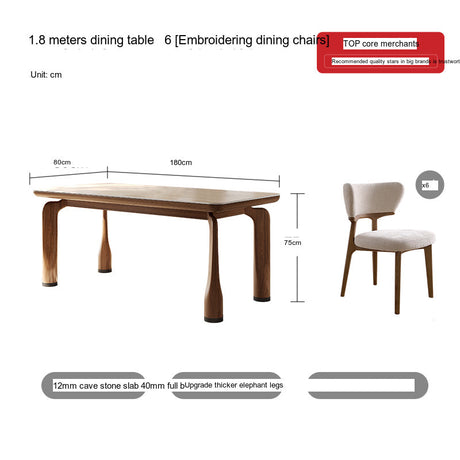 QUANMU Elowen Retro Simple Luxury Dining Table from QUANMU