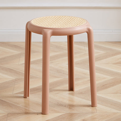 NIYE Cambria Thickened Round Stool - Stackable Rattan Design from NIYE