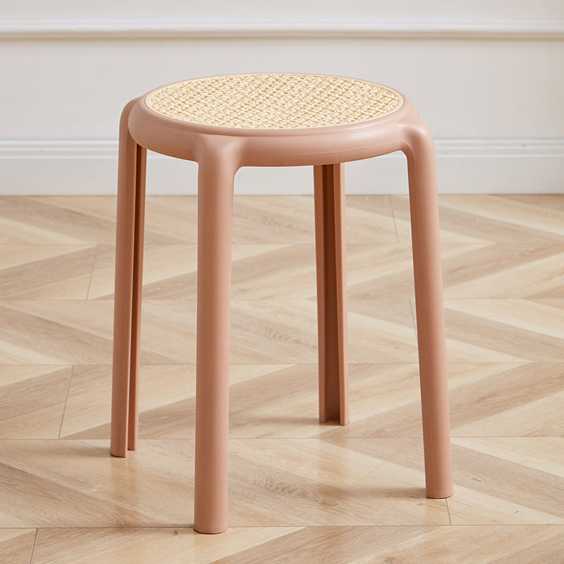 NIYE Cambria Thickened Round Stool - Stackable Rattan Design from NIYE