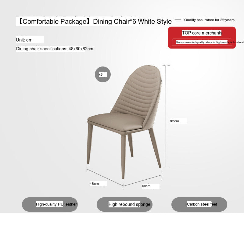 QUANMU Arlesia Elegant Light Luxury Semi-Circular Dining Table Set from QUANMU