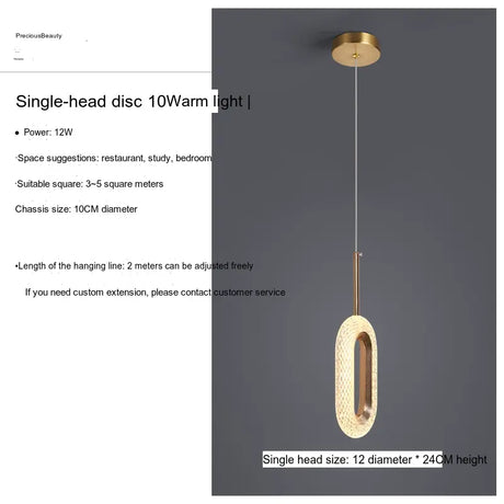 YDZM Amara Sleek Scandinavian Modern Pendant Ceiling Lamp from YDZM