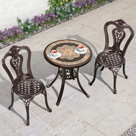 ZIYE Fujiko Elegant Wrought Iron 3-Piece Coffee Table Set from ZIYE