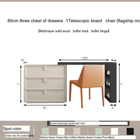 KOCU HOME Alaric Elegant Retractable Study Desk from KOCU HOME