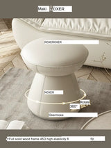 MOXER Elowen Premium Swivel Solid Wood Makeup Stool from MOXER