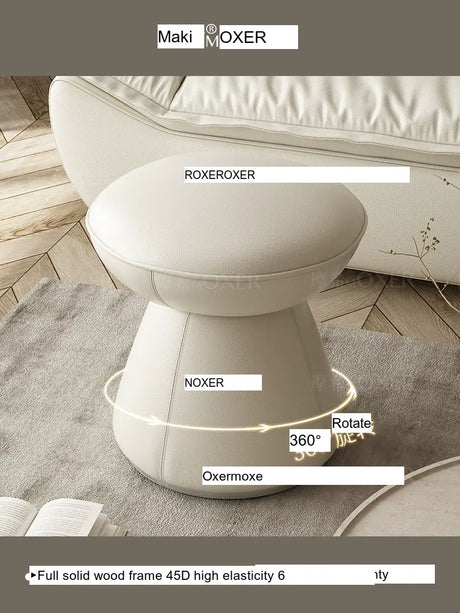 MOXER Elowen Premium Swivel Solid Wood Makeup Stool from MOXER