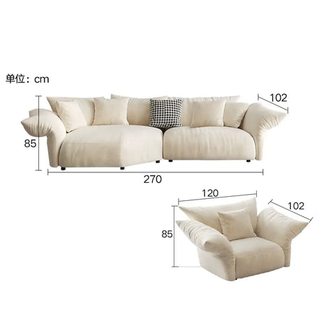 LATE AUTUMN Classic Cream Sofa with Elegant Details from LATE AUTUMN