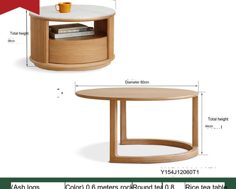 GENJI Yoshiko Minimalist Ash Wood Coffee Table from GENJI
