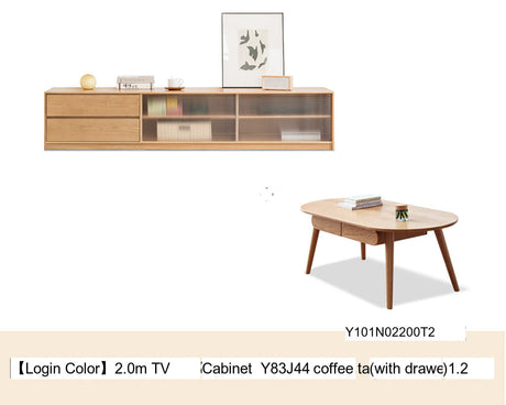 GENJI Santiago Elegant Solid Wood TV Cabinet Combo from GENJI