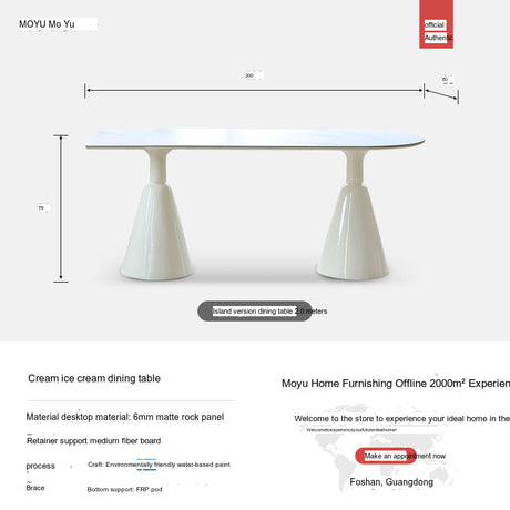 MOYU Corazon Elegant Creamy Rockboard Dining Set from MOYU