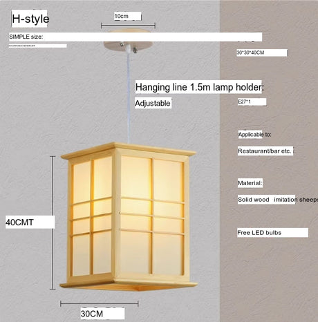 BOJI Kaori Elegant Wooden Japanese Ceiling Lamp - Outdoor Gazebo Light from BOJI