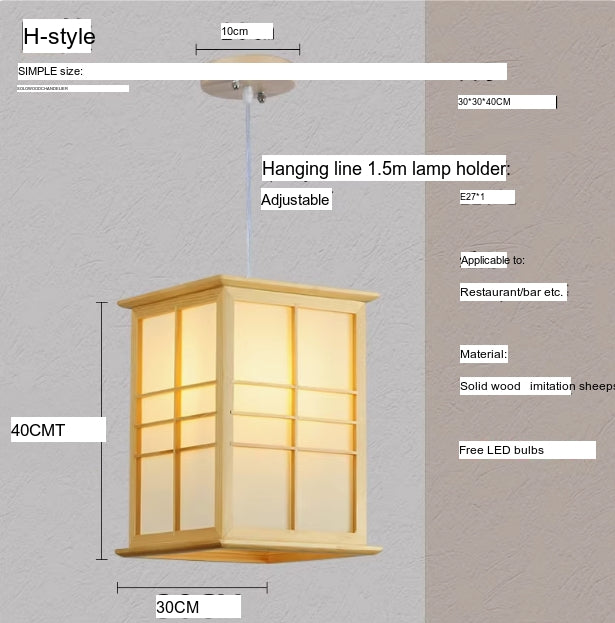 BOJI Kaori Elegant Wooden Japanese Ceiling Lamp - Outdoor Gazebo Light from BOJI