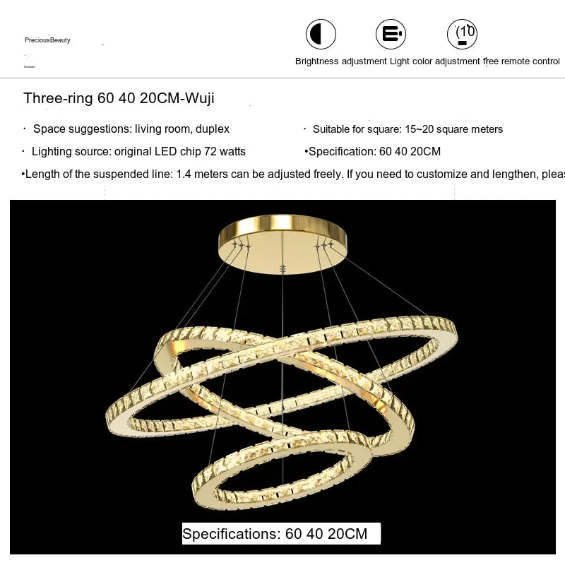 YDZM Minato Elegant Crystal Ceiling Lamp from YDZM