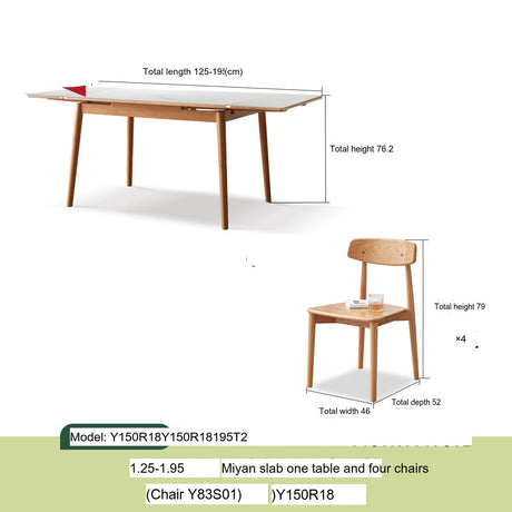 GENJI Isadora Solid Wood Retractable Dining Table from GENJI