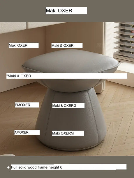 MOXER Santiago Retro Cream Leather Rotatable Stool from MOXER