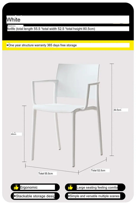 ABOUT WHITE Elowen Minimalist Stackable Dining Chair from ABOUT WHITE