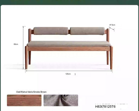 GENJI Haruki Elegant Solid Oak Dining Bench from GENJI