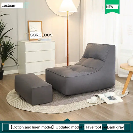 LEDONG Haruka Plush Adjustable Recliner Bean Bag Sofa from LEDONG
