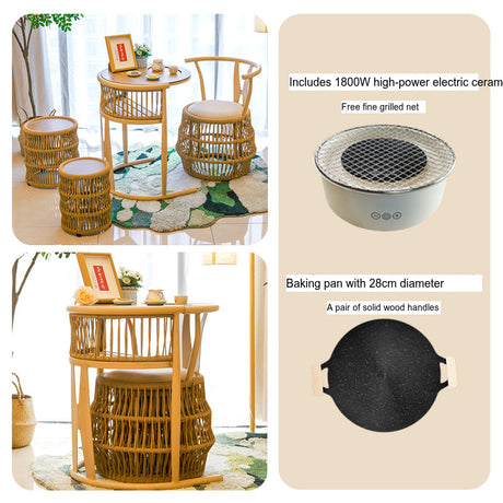 ZIYE Aravind Elegant Compact Balcony Tea Table Set from ZIYE