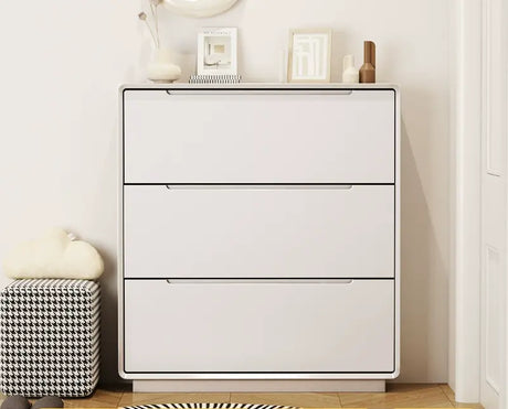 LINYUE Elara Minimalist Cream Flip Shoe Cabinet from LINYUE