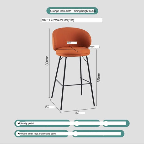 ABOUT WHITE Aisling Elegant High Stool Bar Chair from ABOUT WHITE