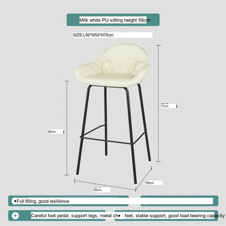 ABOUT WHITE Damaris Sleek Contemporary Nordic Bar Stool from ABOUT WHITE