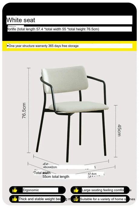 ABOUT WHITE Iskandar Elegant Light Luxury Dining Chair from ABOUT WHITE