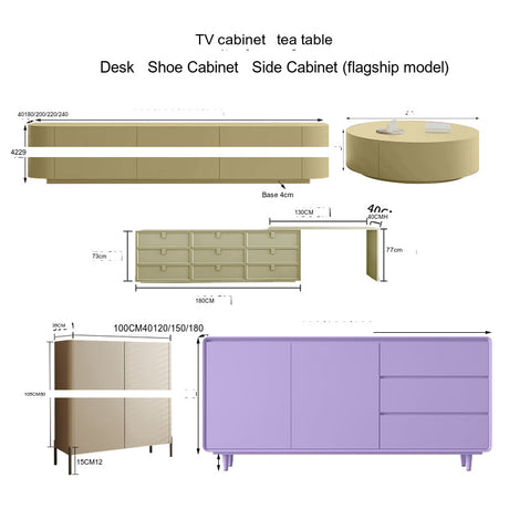 KOCU HOME Isadora Sleek Modern TV Cabinet Coffee Table Combination from KOCU HOME