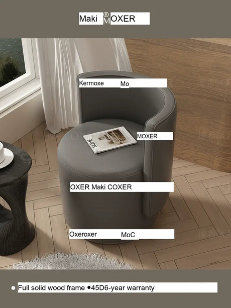 MOXER Sienna High-Grade Leather Solid Wood Makeup Stool from MOXER
