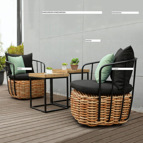 DIME GARDEN Santiago Cozy Rattan Chair Set Garden Furniture from DIME GARDEN
