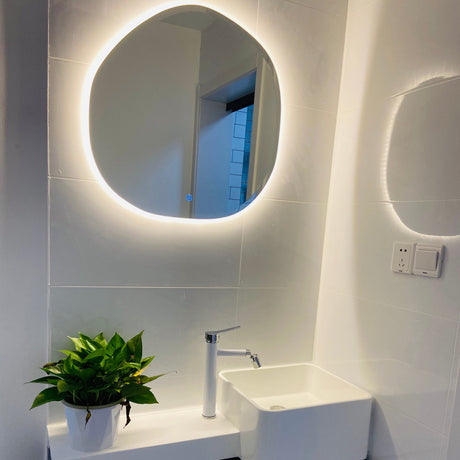 ROOMHOME Zyra Irregular Design Round Bathroom Mirror from ROOMHOME