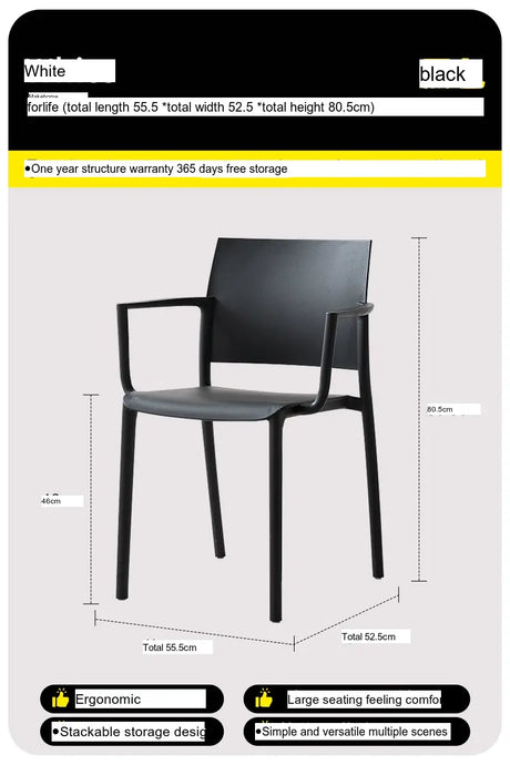ABOUT WHITE Elowen Minimalist Stackable Dining Chair from ABOUT WHITE