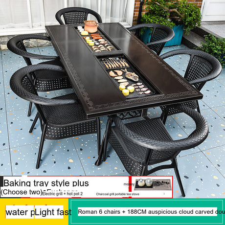 MOJIA Vesper Family-Size Electric BBQ & Hot Pot Table for Shared Dining from MOJIA